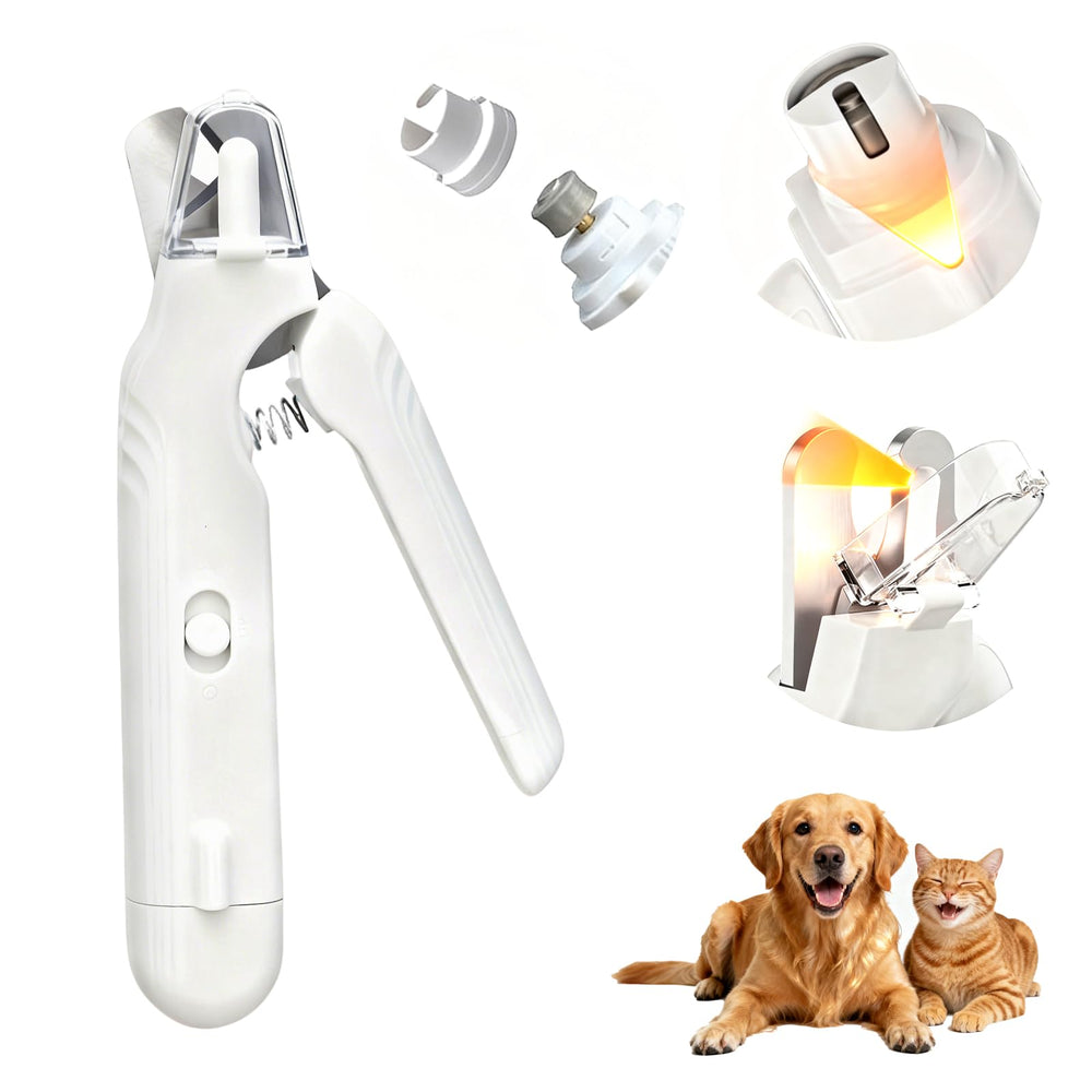 Glozaic tijeras corta uñas para mascotas con iluminación LED doble para precisión