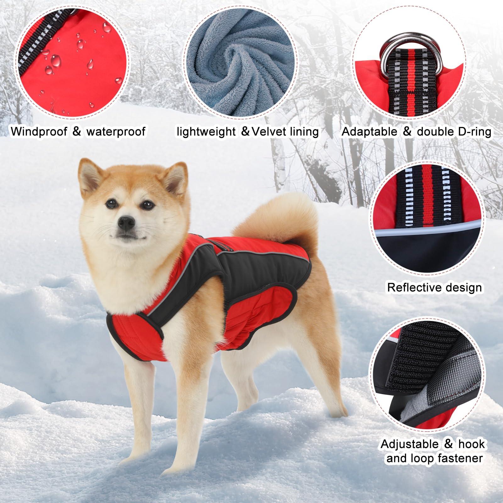Gmayoo chaqueta perro cierre velcro para puesta rápida.