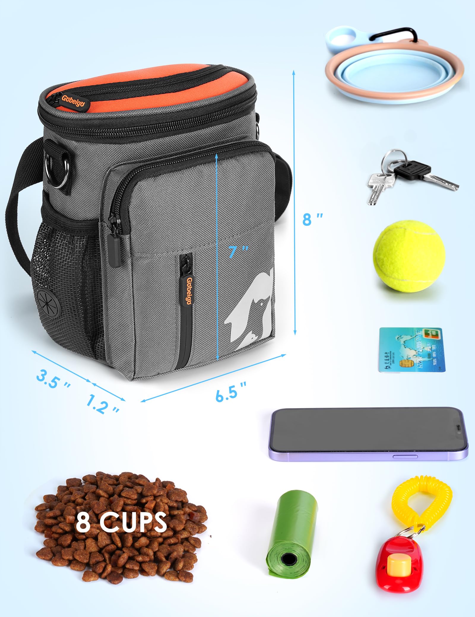 Gobeigo bolsa incluye dispensador de bolsas para paseos limpios.