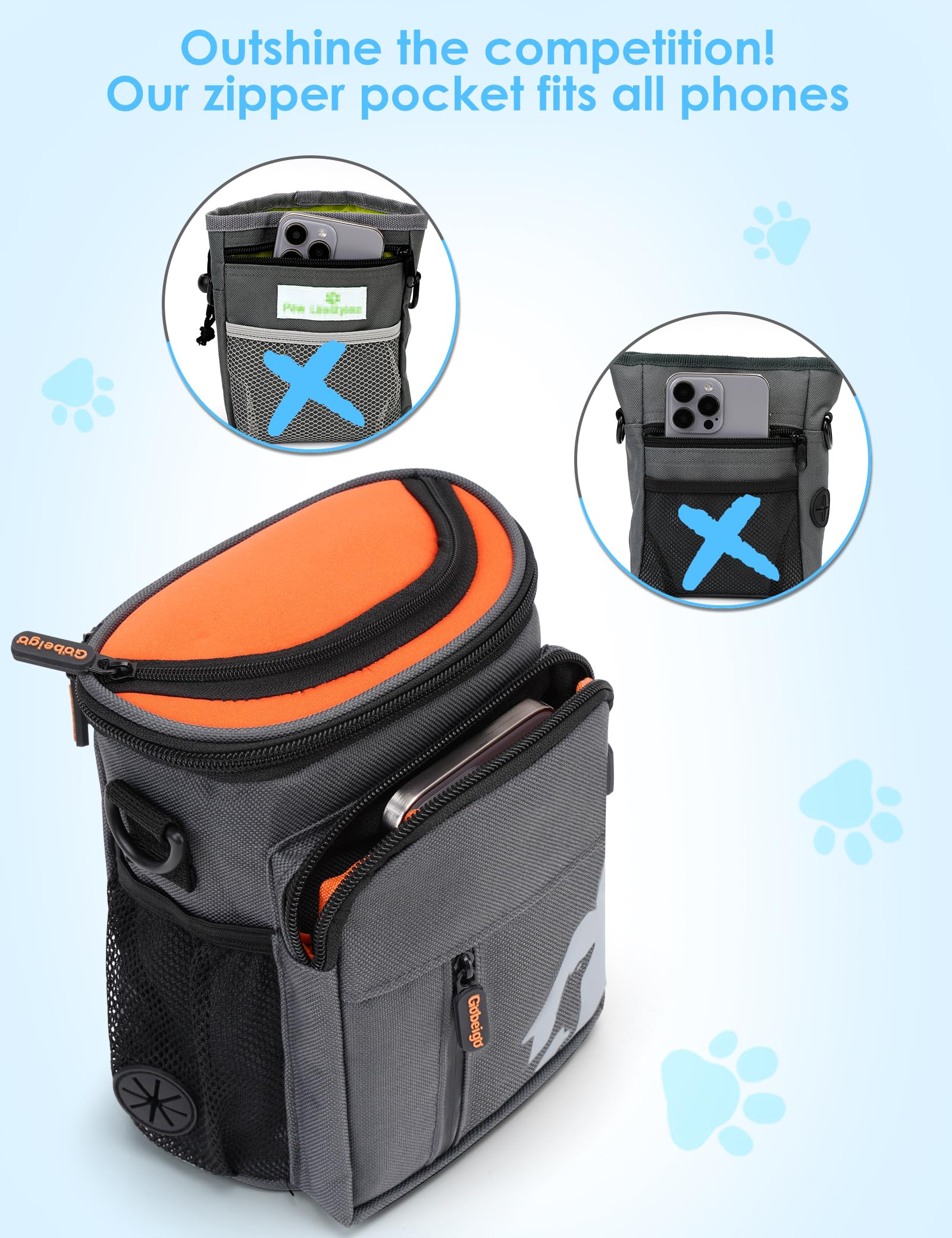 Gobeigo bolsa de golosinas con tres formas de llevar para mayor comodidad.