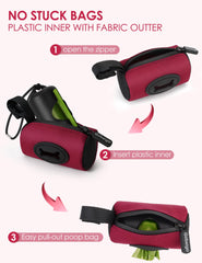 Gobeigo dispensador de bolsas para perro dos-en-1 con inserto de plástico y tela