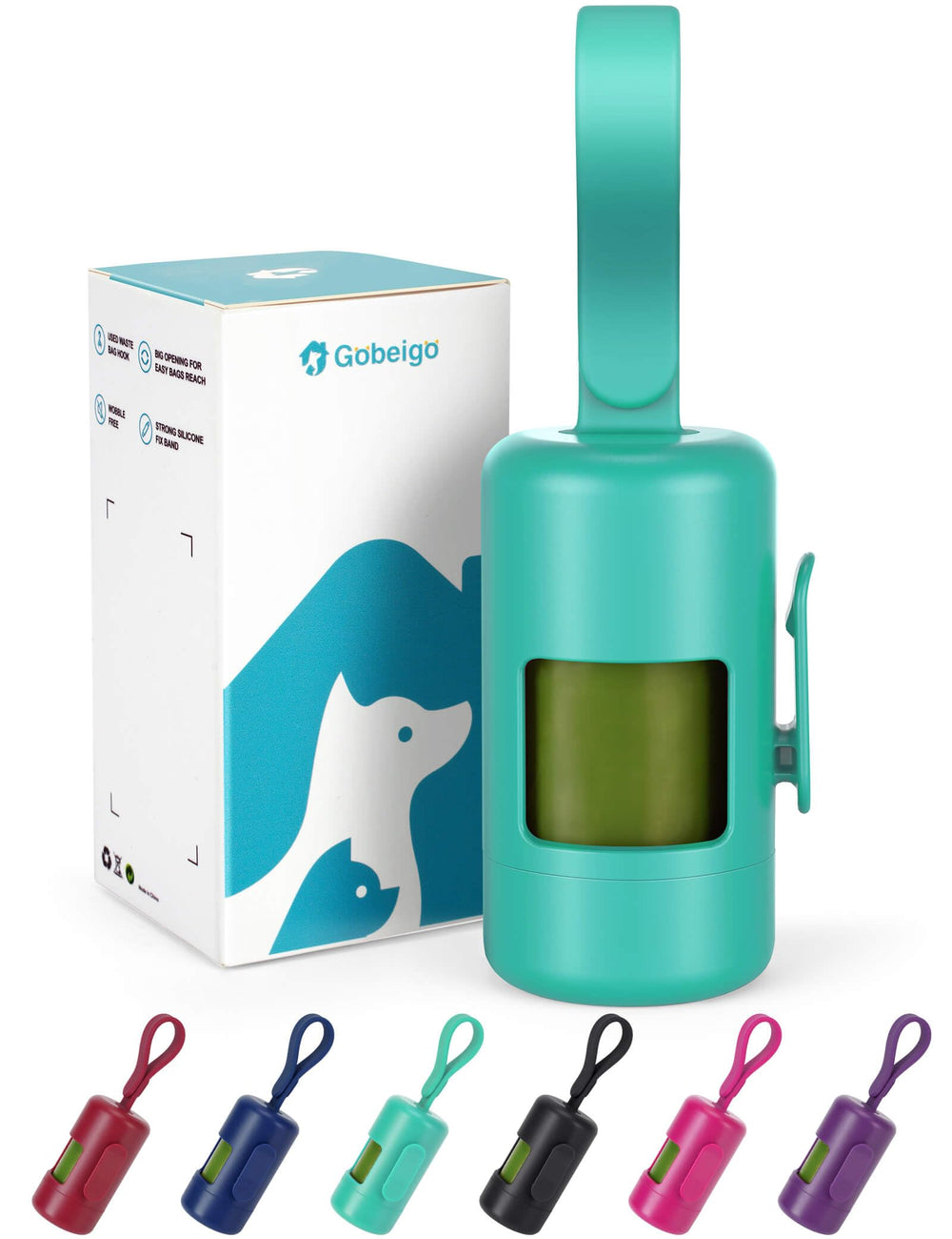 Gobeigo porta-bolsas para perro con gancho conveniente para paseos