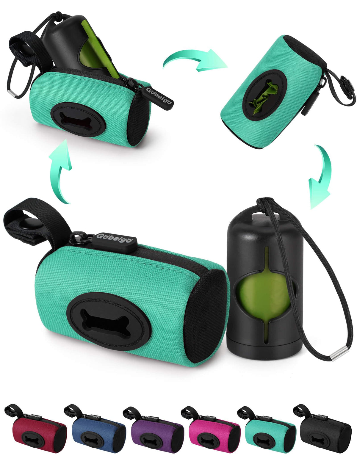 Portabolsas Gobeigo 2 en 1 para perros, ideal para paseos.