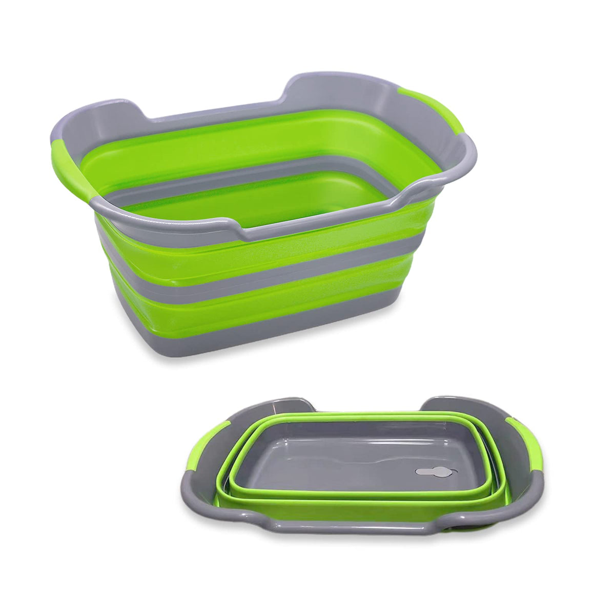 Goderewild banera-mascotas-plegable-verde, ideal para baños rápidos en casa.