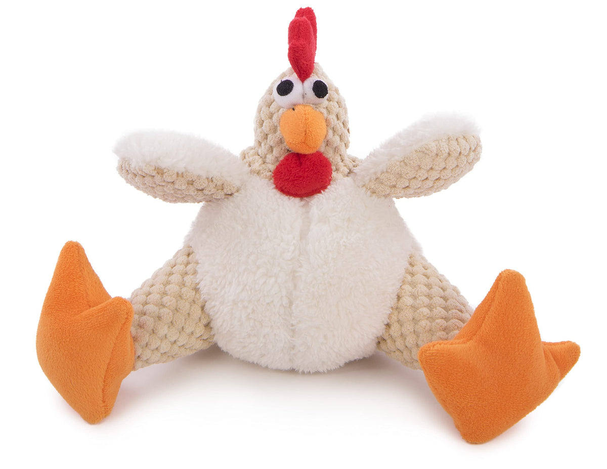 goDog Checkers Gallo Gordo Blanco Pequeno: juguete suave con sonido para morder