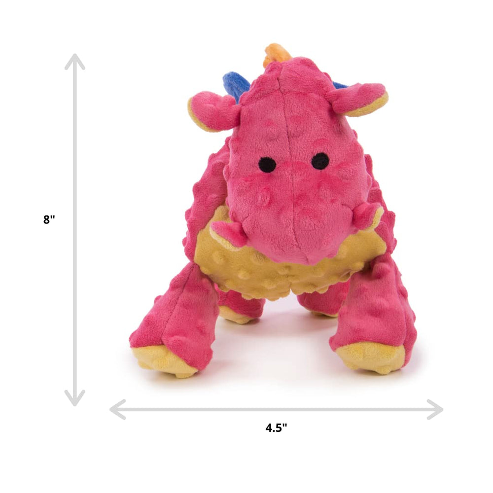 GoDog dragones-peluche-limpieza-facil coral pequeño, limpieza rápida con paño.