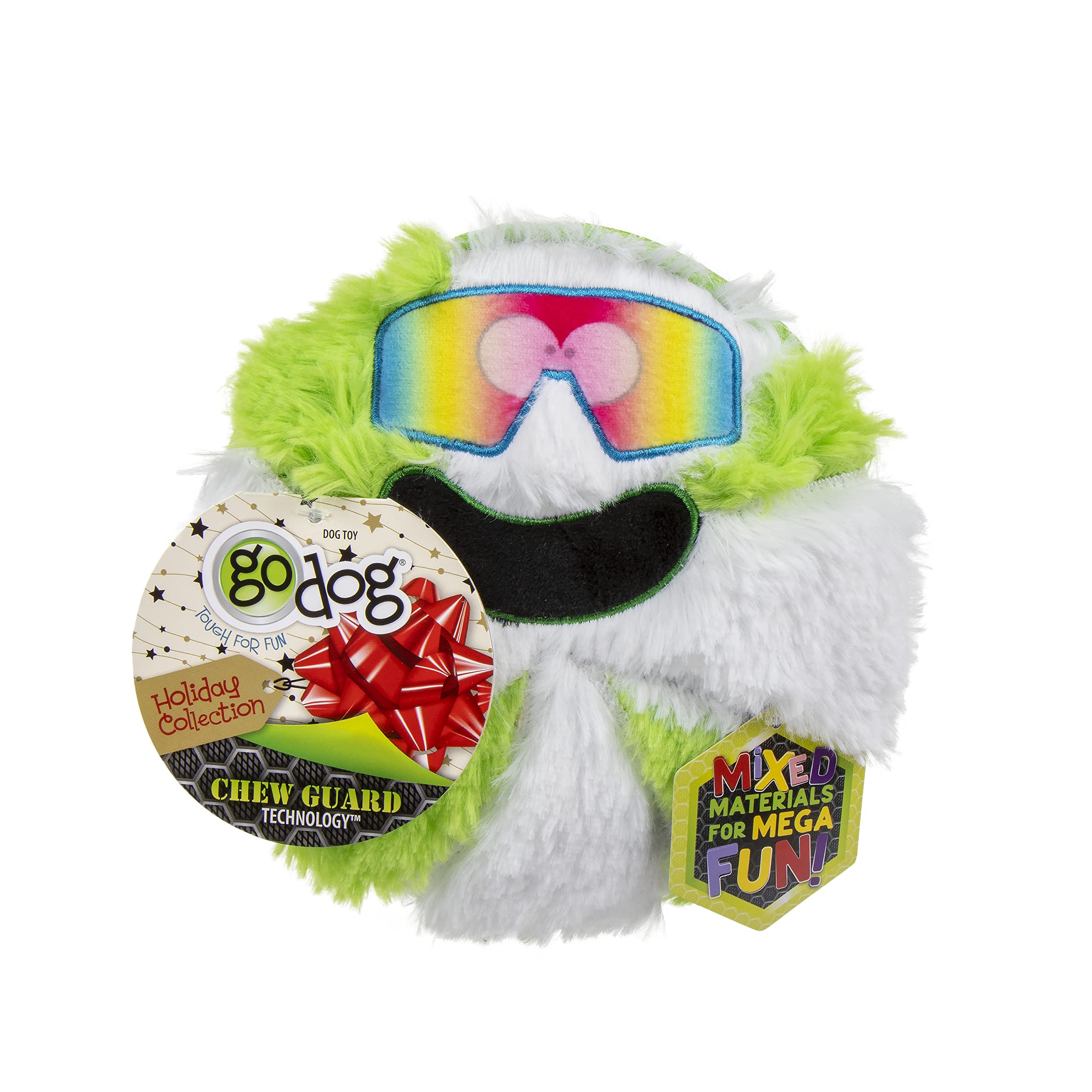 goDog Juguete de doble textura, peluche suave y TPE, para comodidad