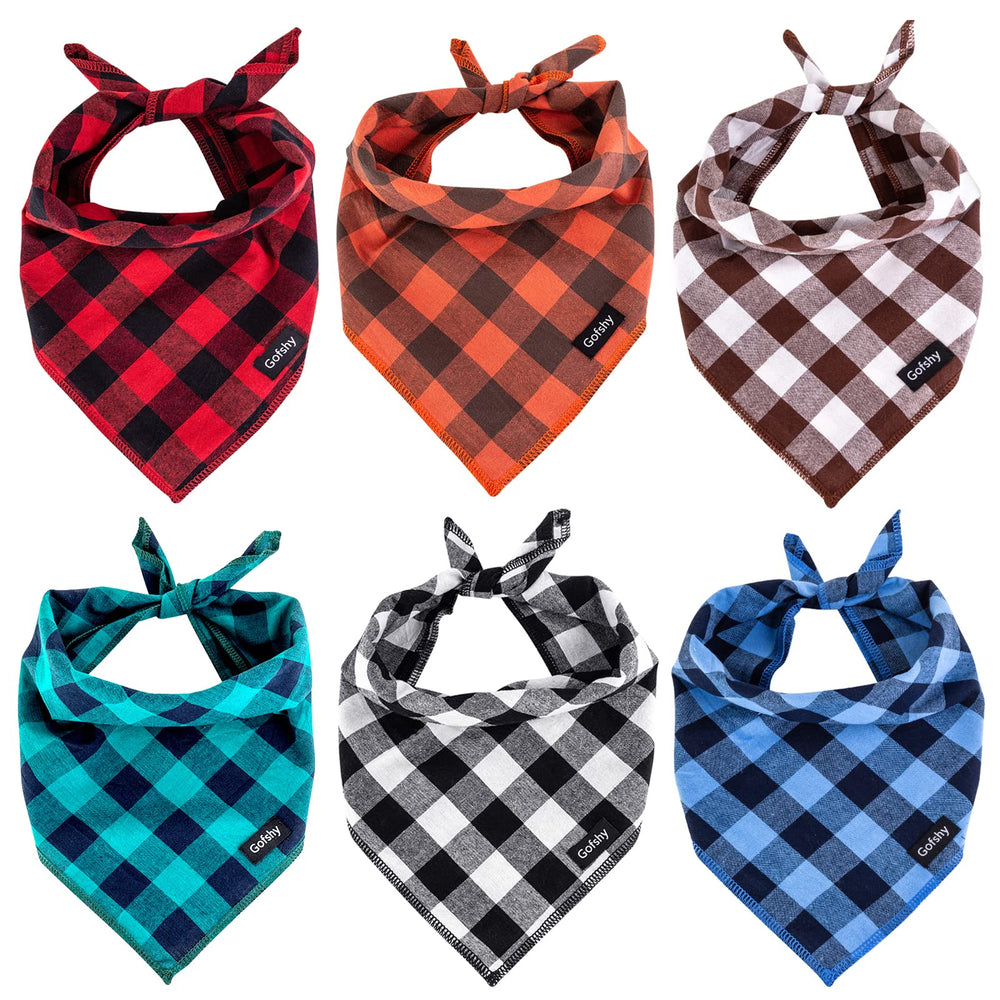 Bandana para perro Gofshy en cuadros rojos, ideal para fiestas y paseos