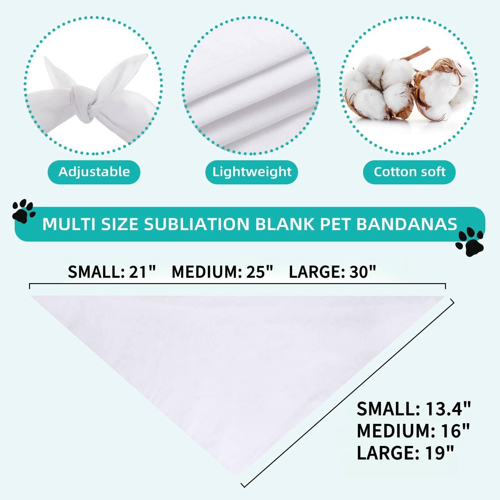 Bandana blanca Gofshy para perro, tamaño grande, ideal para paseos y fotos.