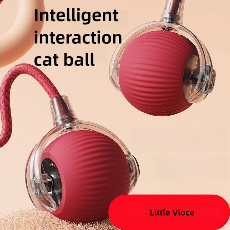 GOFULLHOME bola interactiva roja para gatos, ideal para actividad diaria.