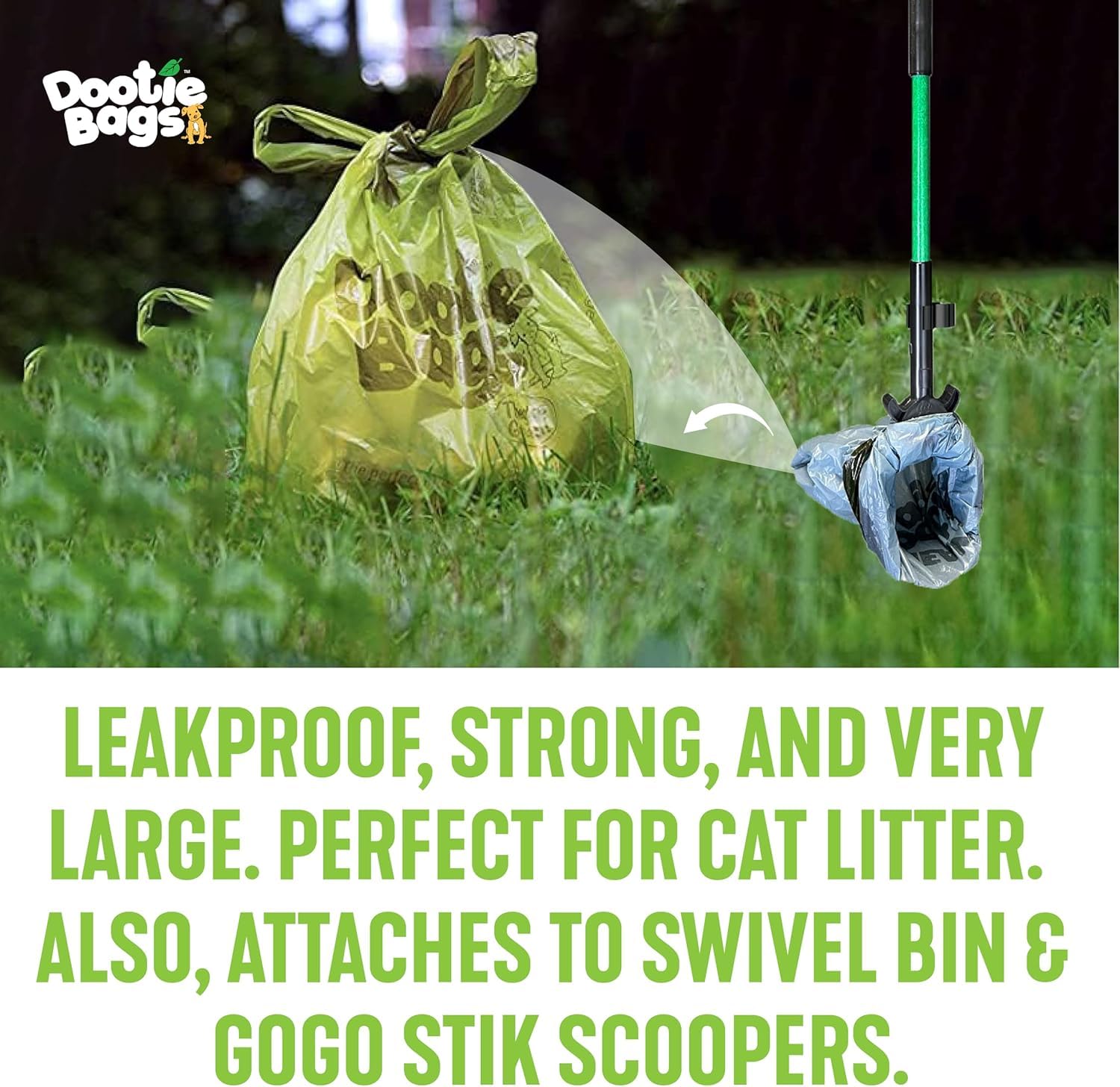 GoGo Stik Dootie Bag en caja dispensadora para acceso rápido.