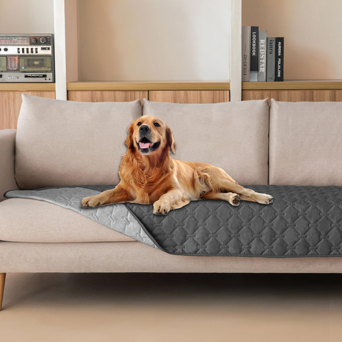 Funda impermeable gogobunny para perros, doble cara, protege el sofá.