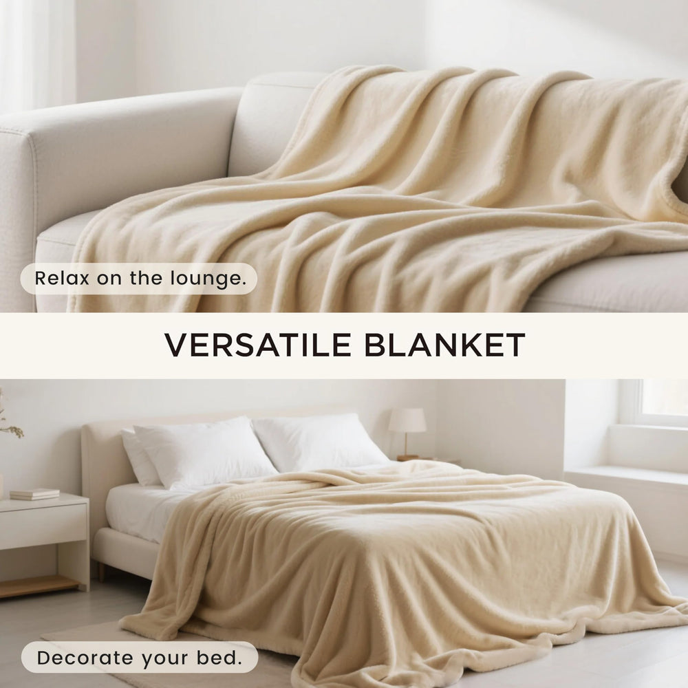 Manta beige de Gogobunny, diseño elegante para el hogar.