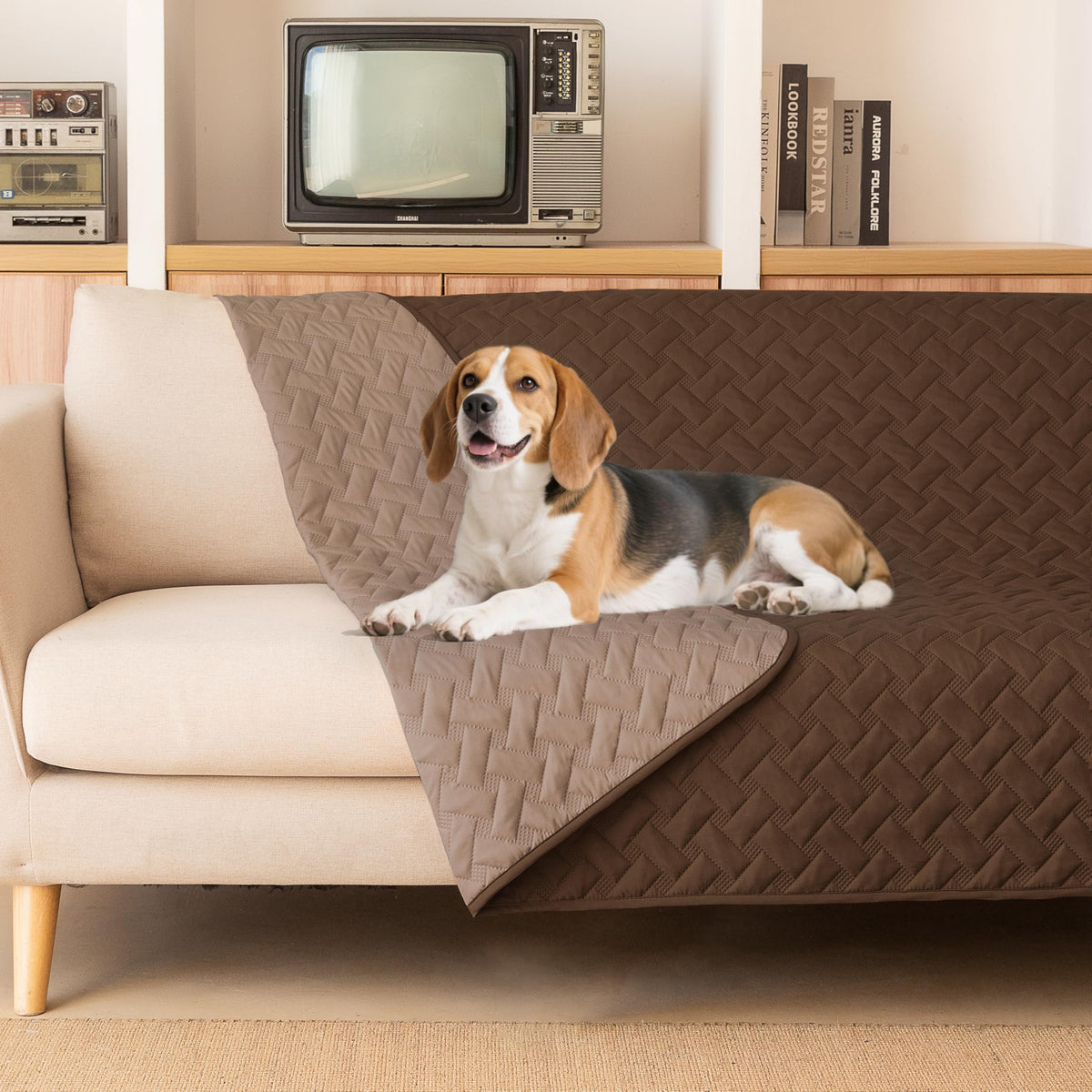Gogobunny manta-perro-doble-lado-impermeable protege muebles y facilita la limpieza diaria.