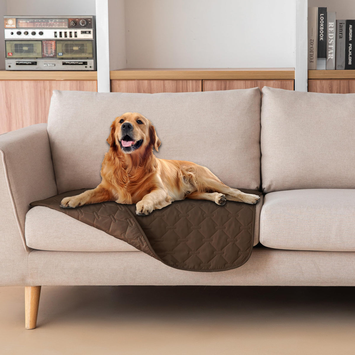 Manta gogobunny impermeable de doble cara para proteger muebles y mantener a tu mascota cómoda.