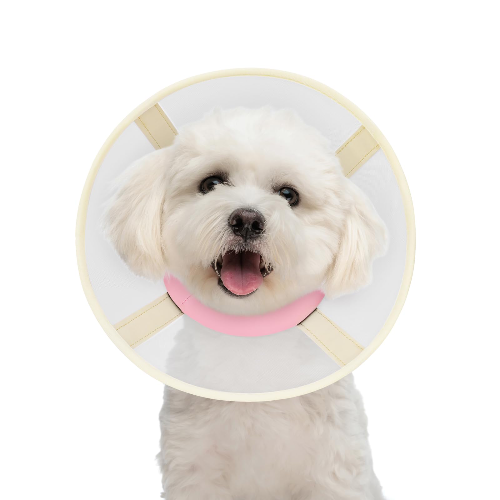 GoGoPaw collar cono suave en malla rosa para recuperación de perros pequeños