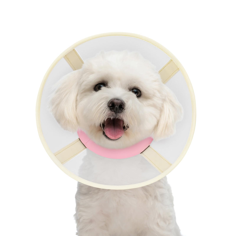 GoGoPaw collar cono suave en malla rosa para recuperación de perros pequeños