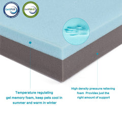 GOHOO PET cama para perro con cremallera en forma L y funda lavable
