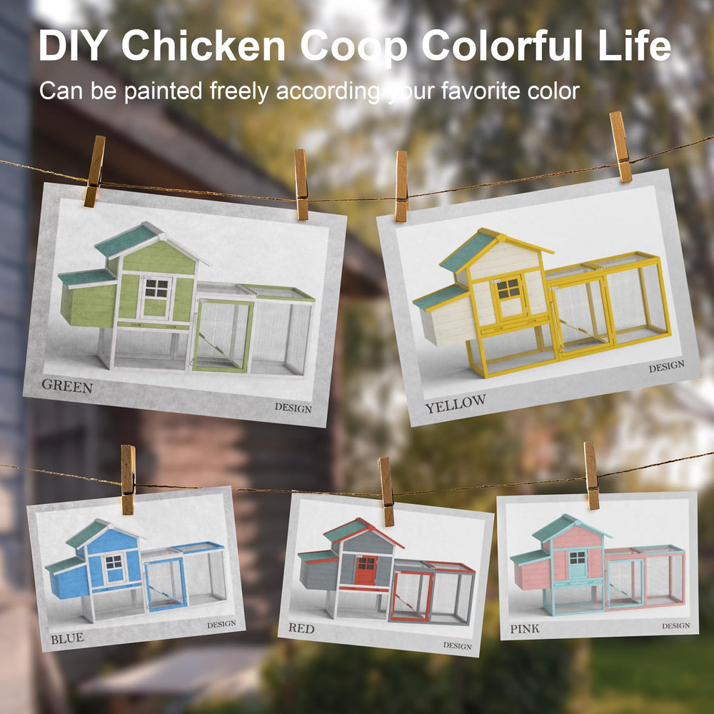 GOJOOASIS coop dimensiones-80l-26w-44h, tamaño ideal para 2-4 gallinas.