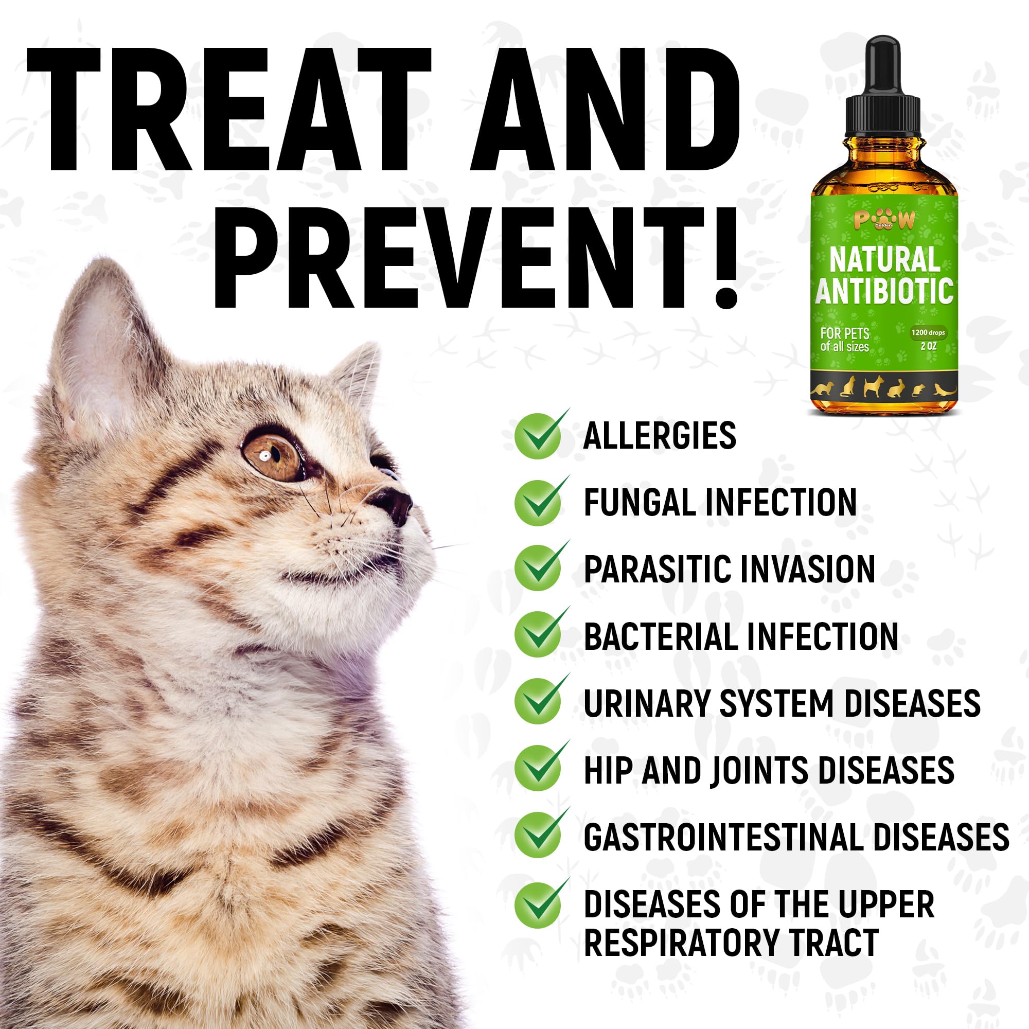 Golden Paw etiqueta visible en botella, producto natural para mascotas.