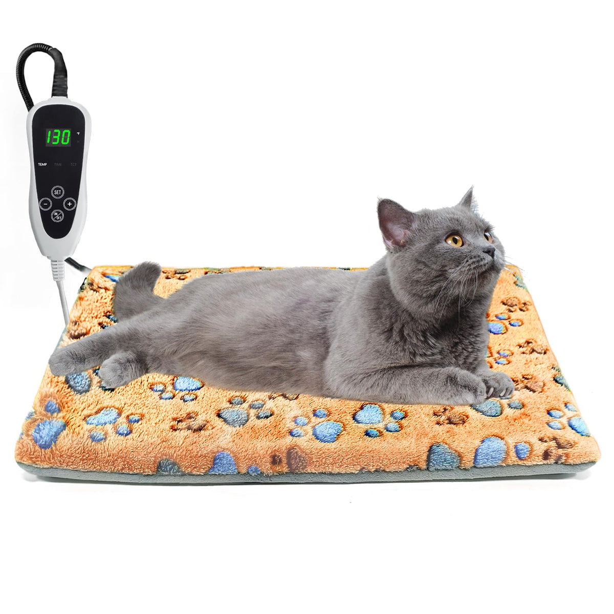 GOLOPET almohadilla calor gato 17x13, calor estable para felinos pequeños.