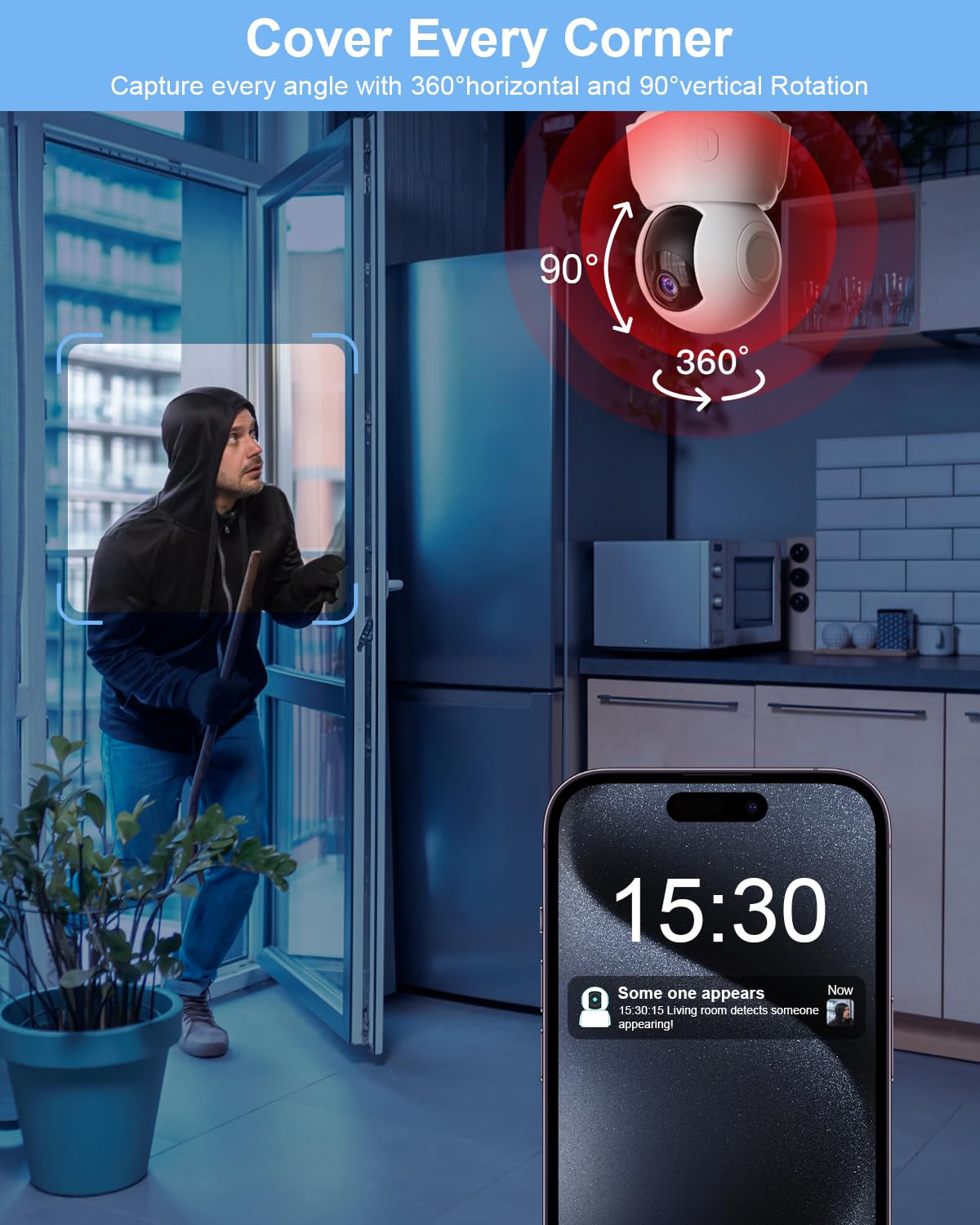 GOLSPARK detección de movimiento de humanos y mascotas con notificaciones