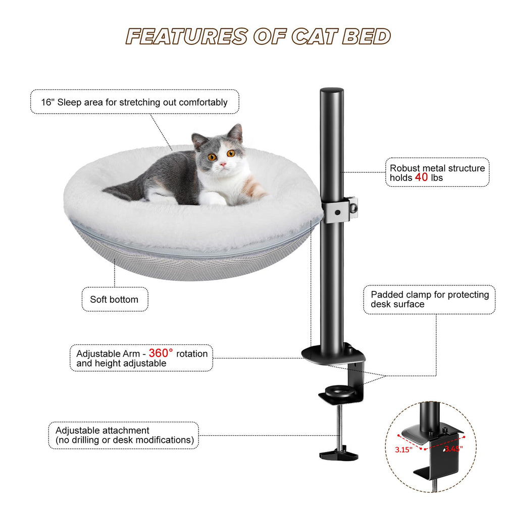 Soporta hasta 40 libras, seguridad para gatos grandes.