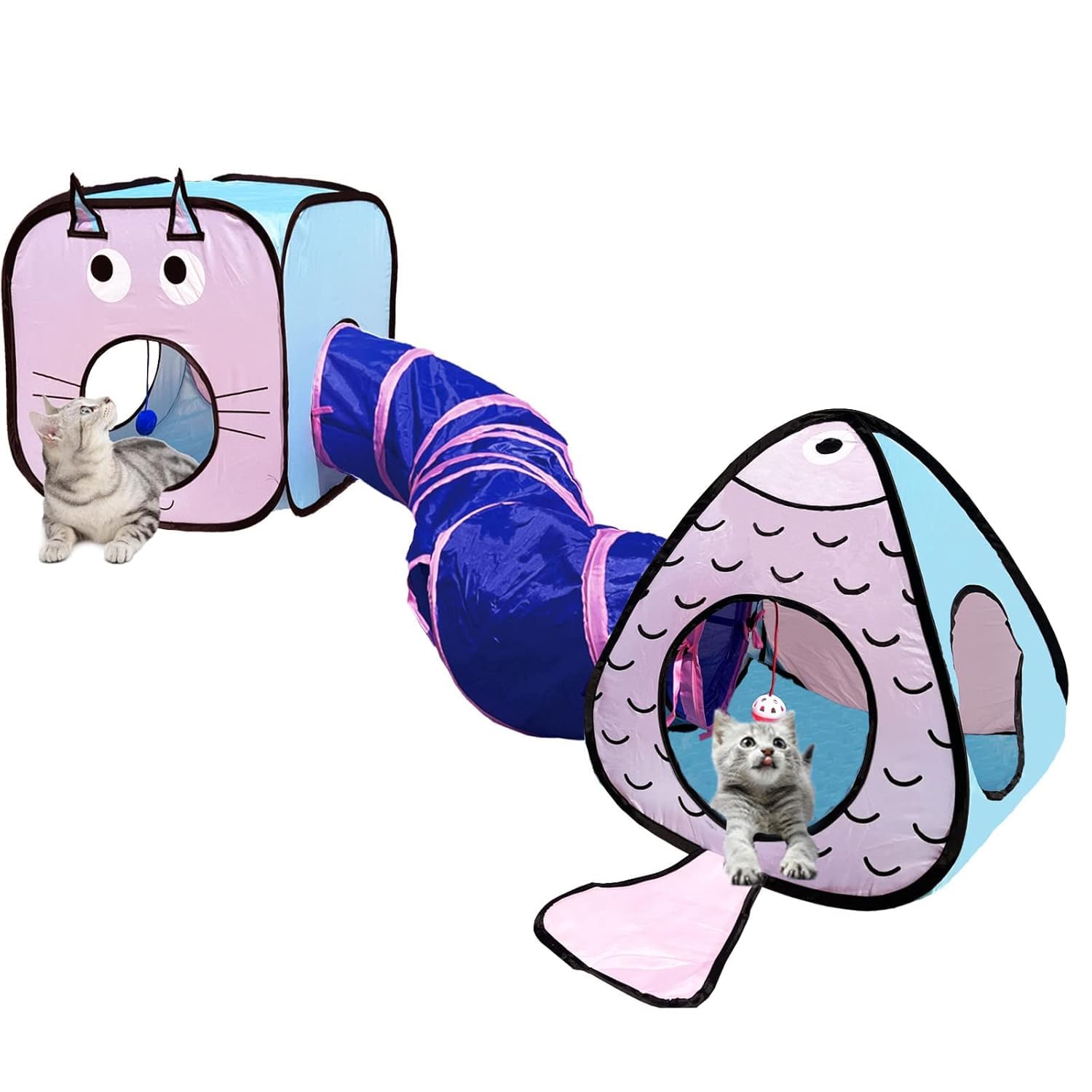 GONPETGP tunel gato 3 en 1 desmontable para formas flexibles y juego