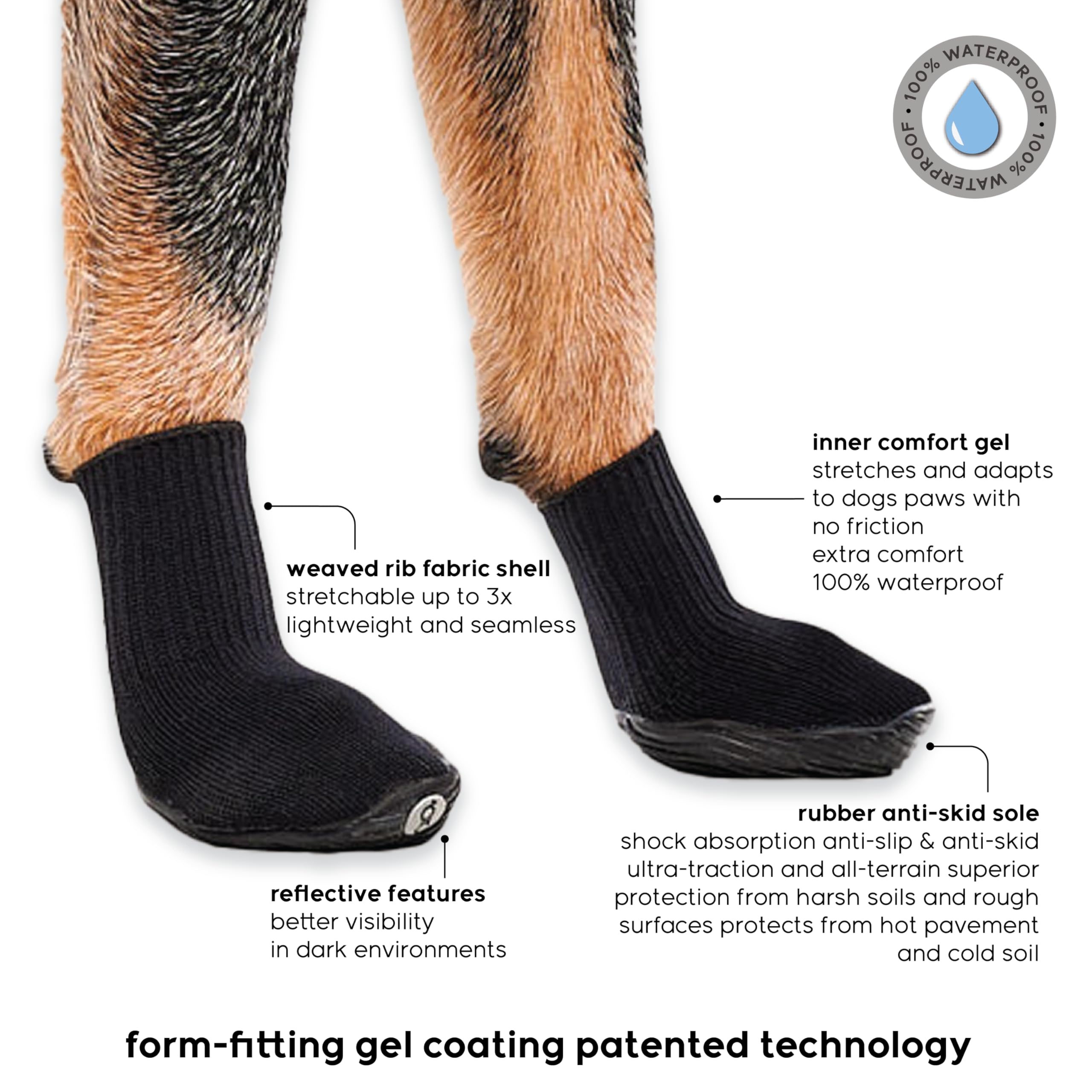 GOO EEZ Botas Ultras para perro, suela antideslizante para terrenos irregulares.