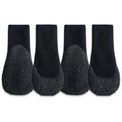 Goo-eez Lites negros 2XS, vista frontal, botitas confort para perros activos.