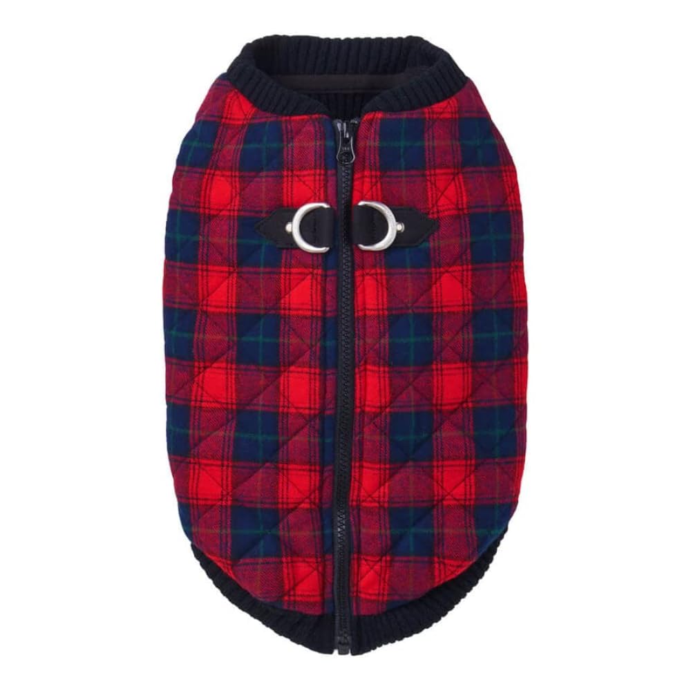 Gooby chaleco bomber cuadros frente: cálido estilo y protección contra la lluvia