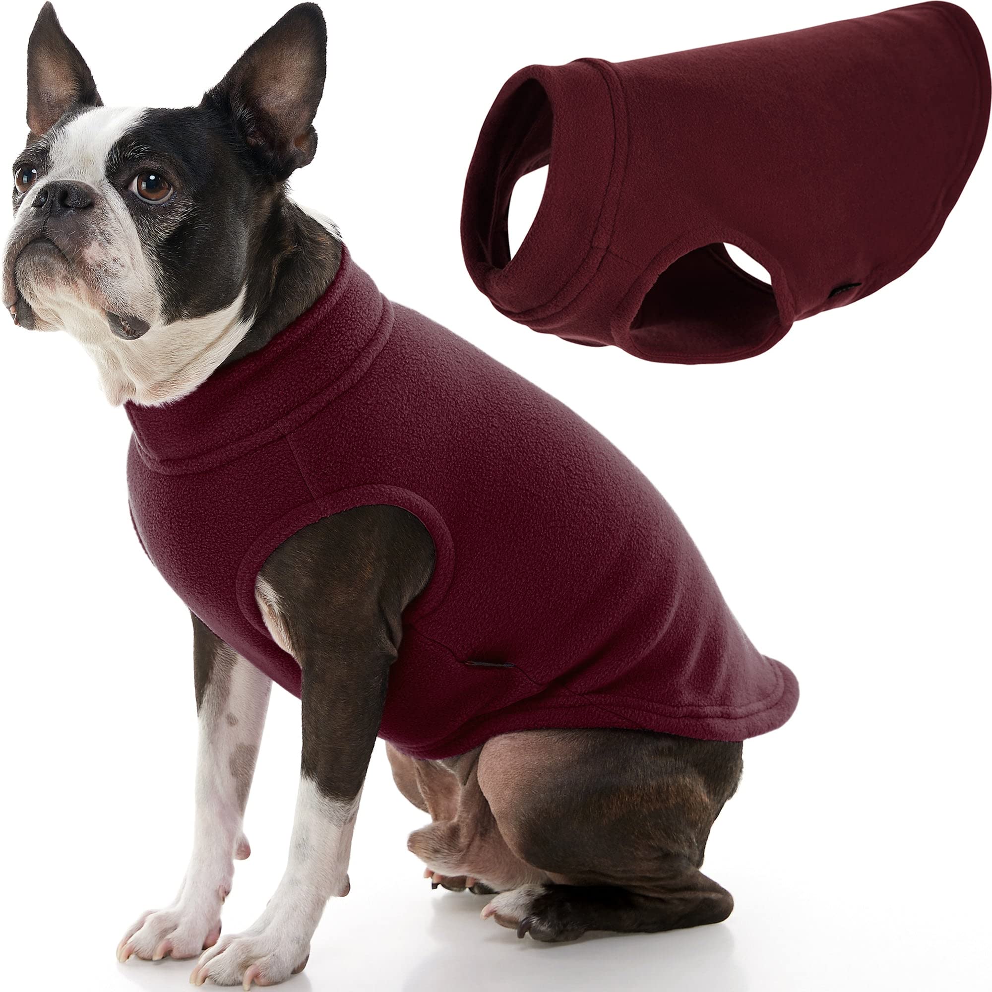 Gooby chaleco de felpa elástica para perro, vista frontal, ajuste cómodo para paseos diarios