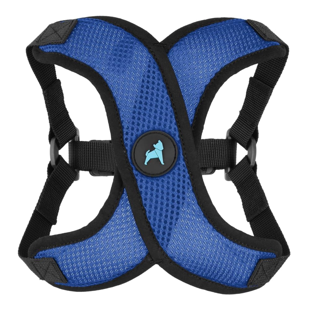 Gooby Comfort X Step in Lite, arnés azul para perro, diseño cómodo sin tirones