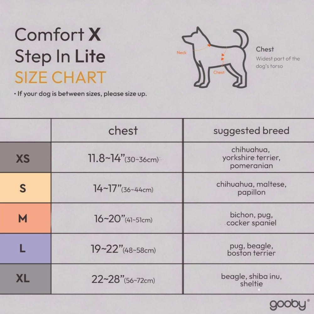 Gooby Comfort X Step in Lite, cierre rápido facilita vestir al perro