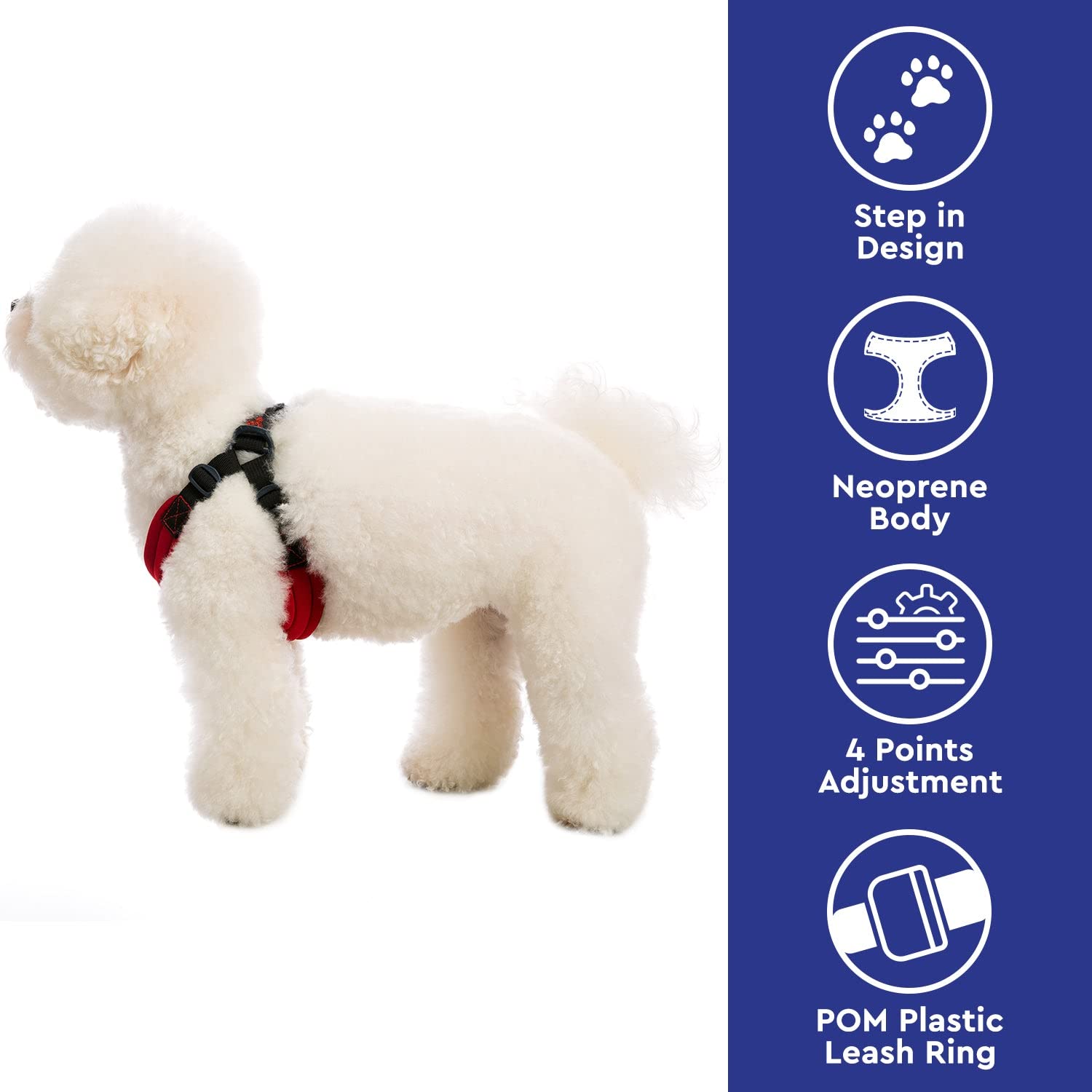 Gooby Escape Free Sport Harness costado izquierdo: diseño patentado para evitar escapes