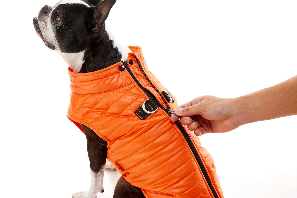 Gooby Puffer Vest azul peso ultraligero que casi no se siente.