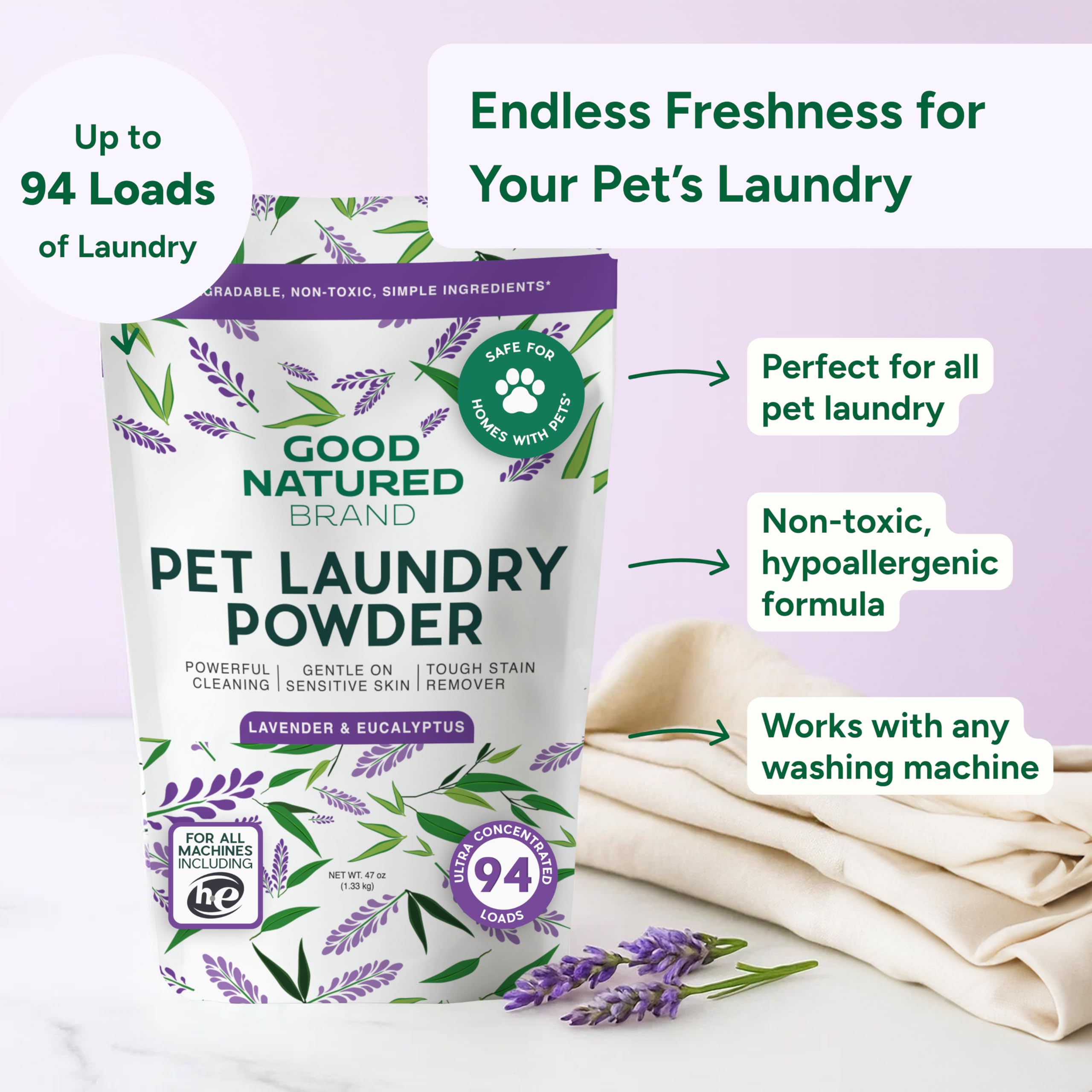 Limpieza de camas y mantas de mascotas con Good Natured Brand