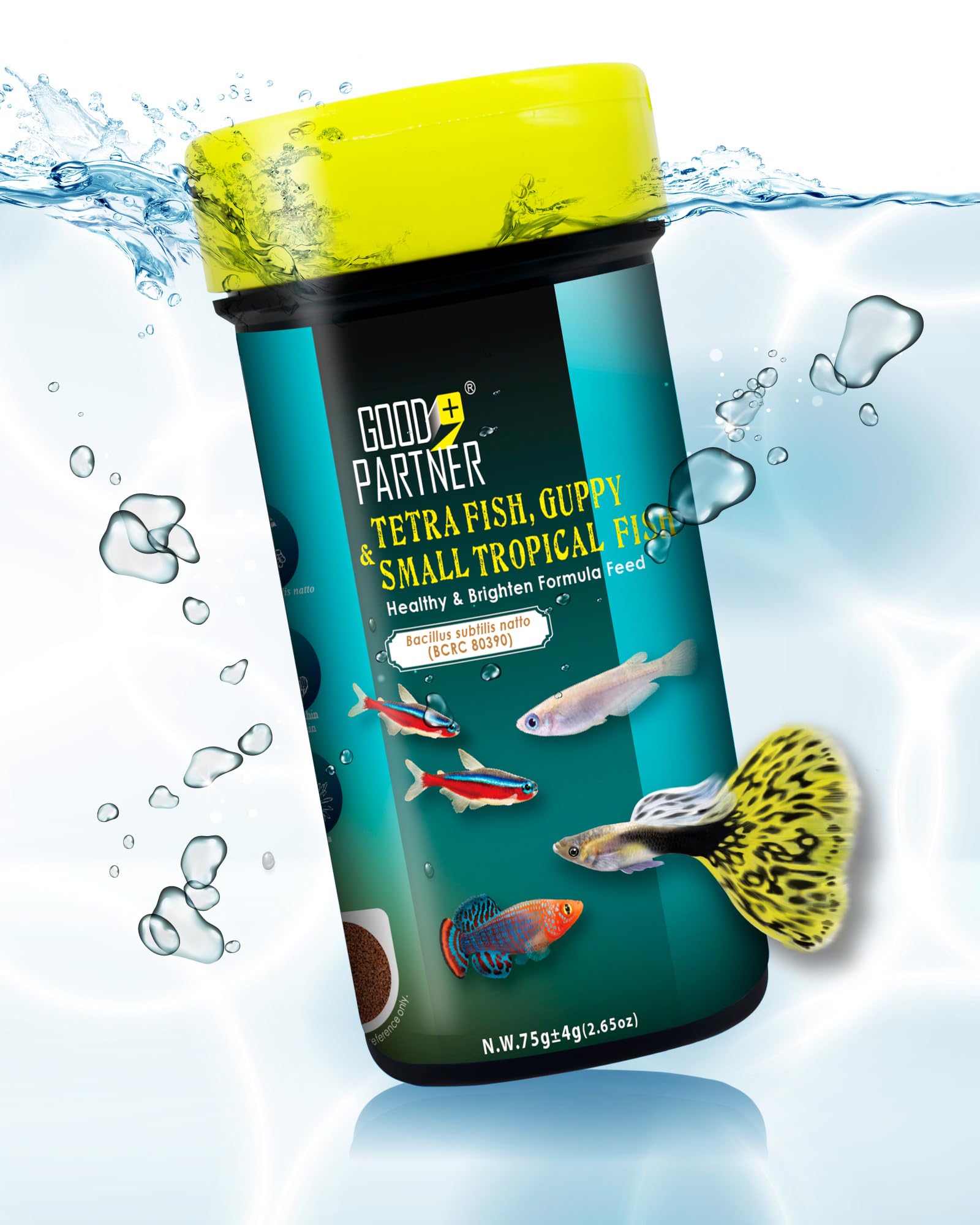 GOOD PARTNER Purify Series granulos tropicales pequeños para peces, favorecen crecimiento y claridad del agua.