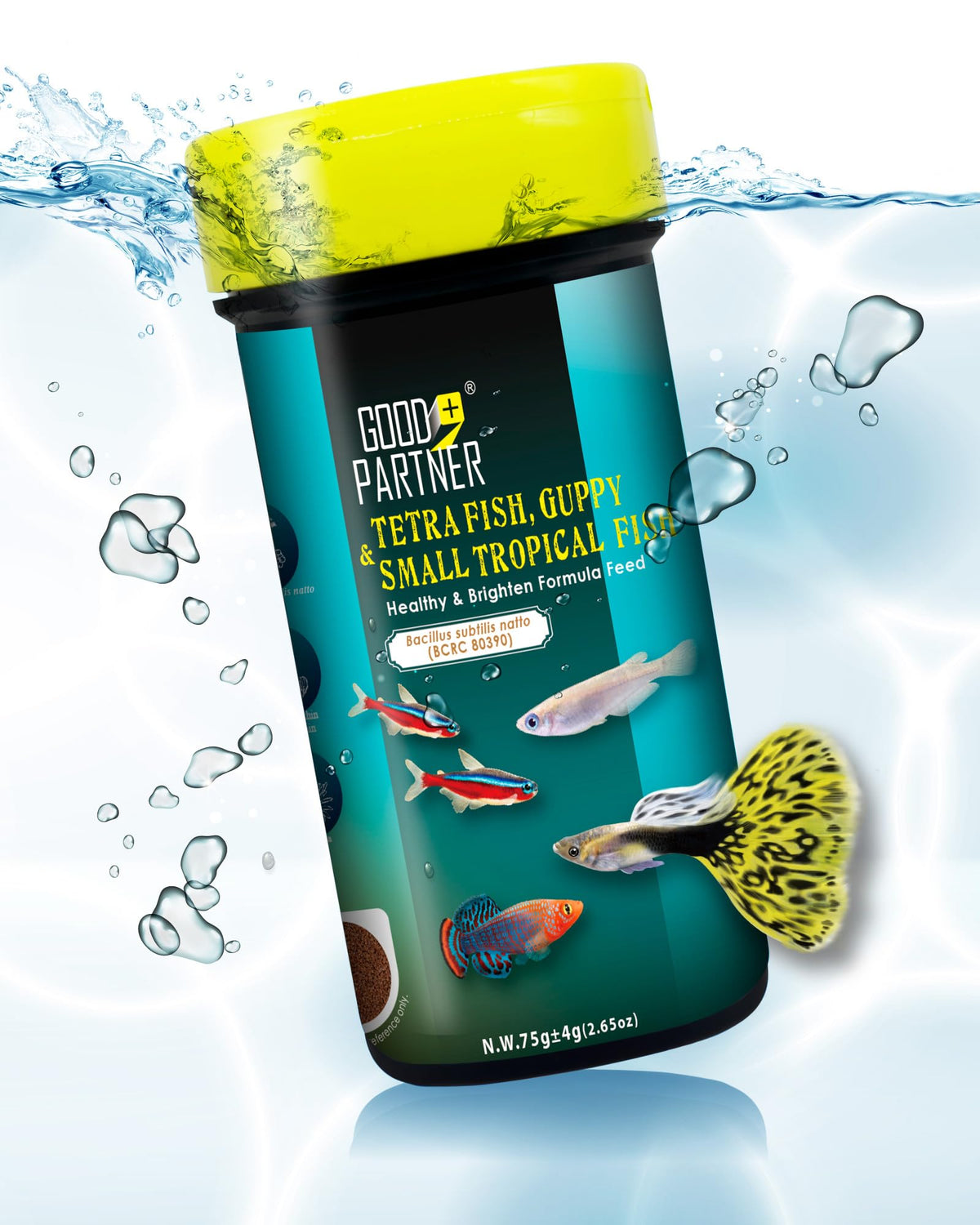 GOOD PARTNER Purify Series granulos tropicales pequeños para peces, favorecen crecimiento y claridad del agua.