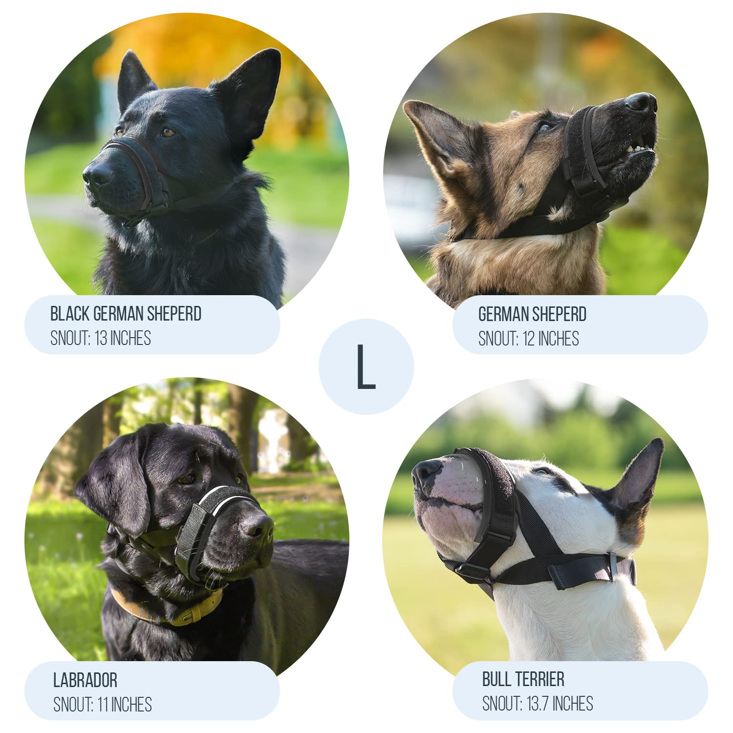 GoodBoy Gentle Muzzle Guard diseño mejorado para evitar mordidas y ladridos.