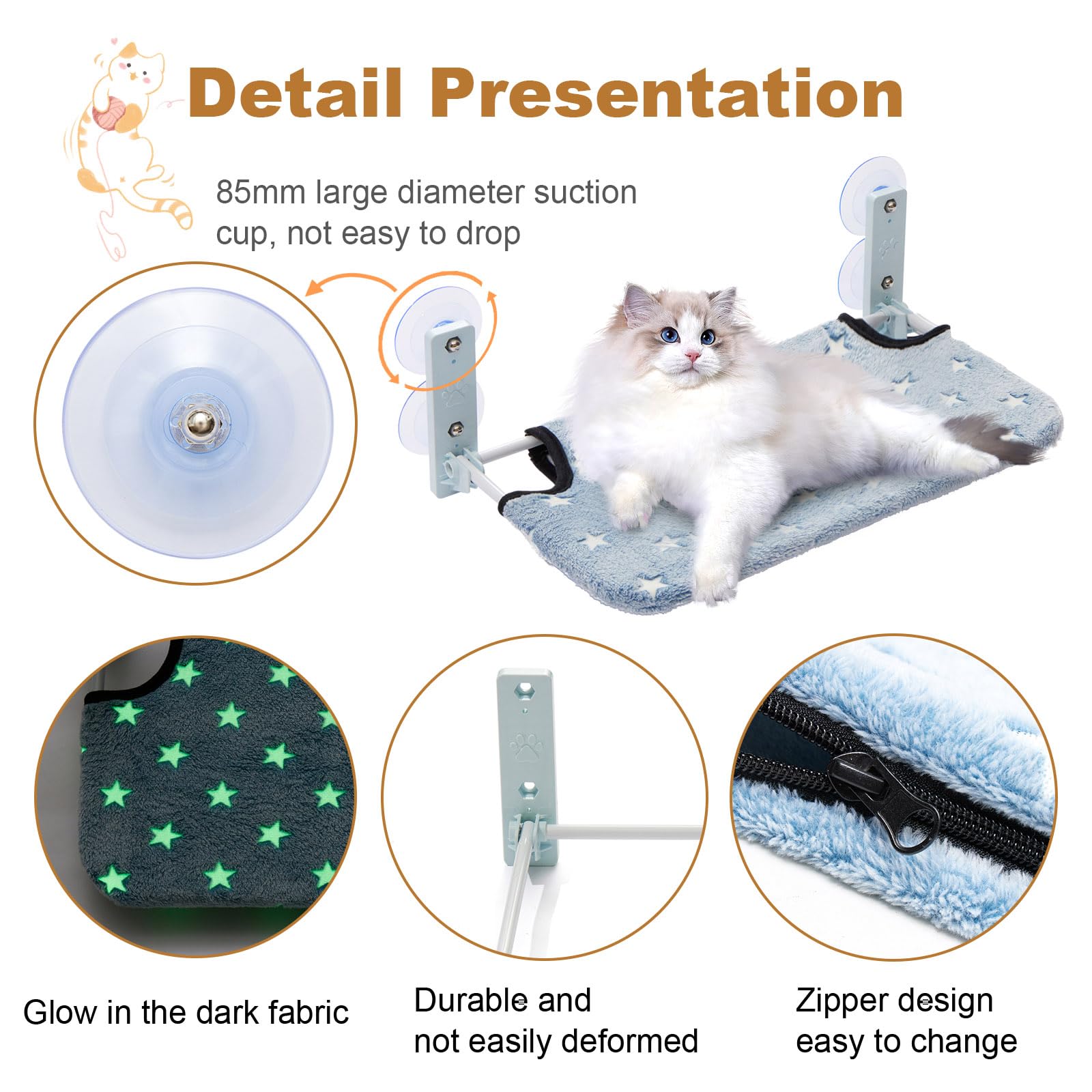 Goodhipi instalación rápida de la hamaca para ventana del gato