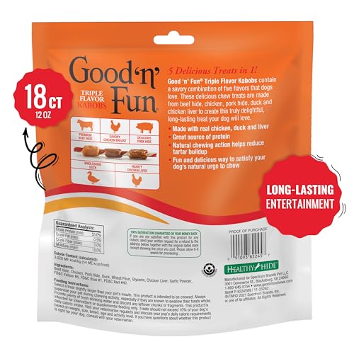 Good'n'Fun kabobs con trozos de carne real para sabor visible