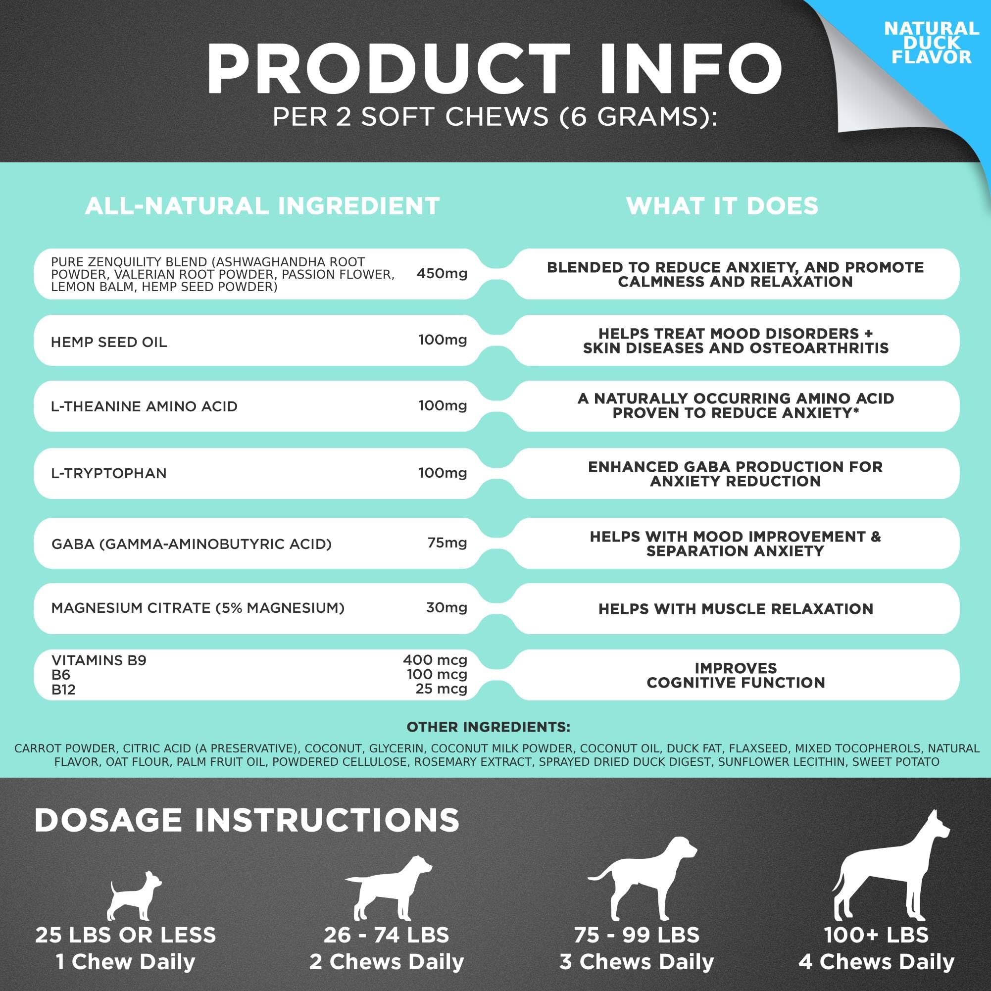 GOOGIPET Daily Hemp Calming Chews, sin maíz trigo ni soja en fórmula.