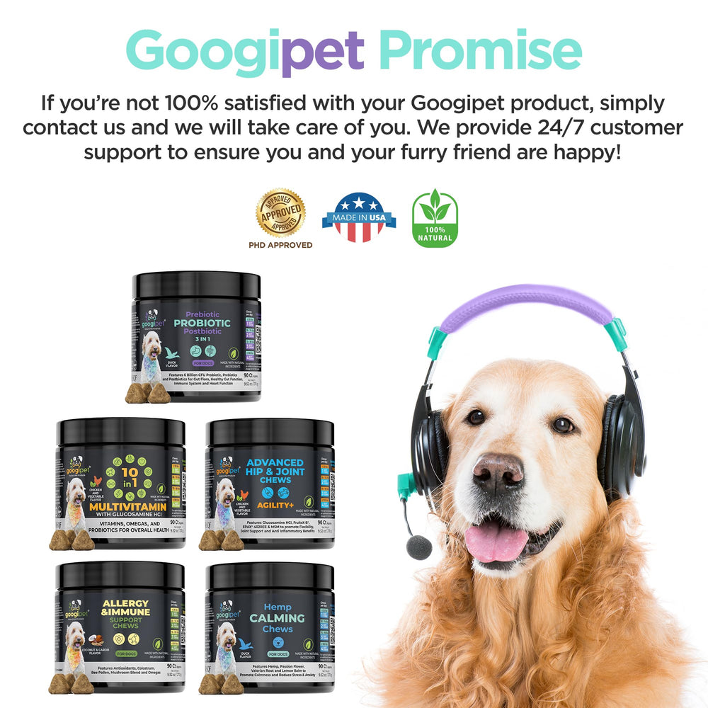 GOOGIPET Probiotics para perros mayores, apoyo digestivo suave.