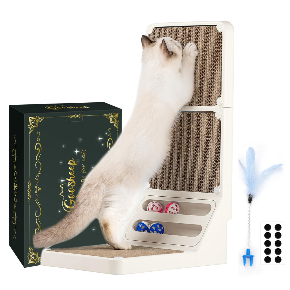 Goosheep bolas de doble pista para gatos, fomentan juego prolongado.