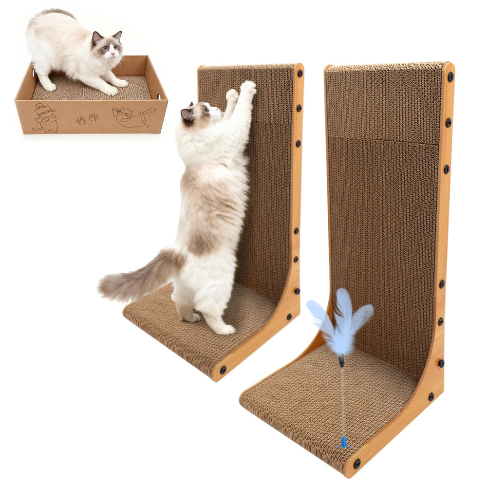 Goosheep rascador para gatos en L de 22 pulgadas, listo para rascar y descansar