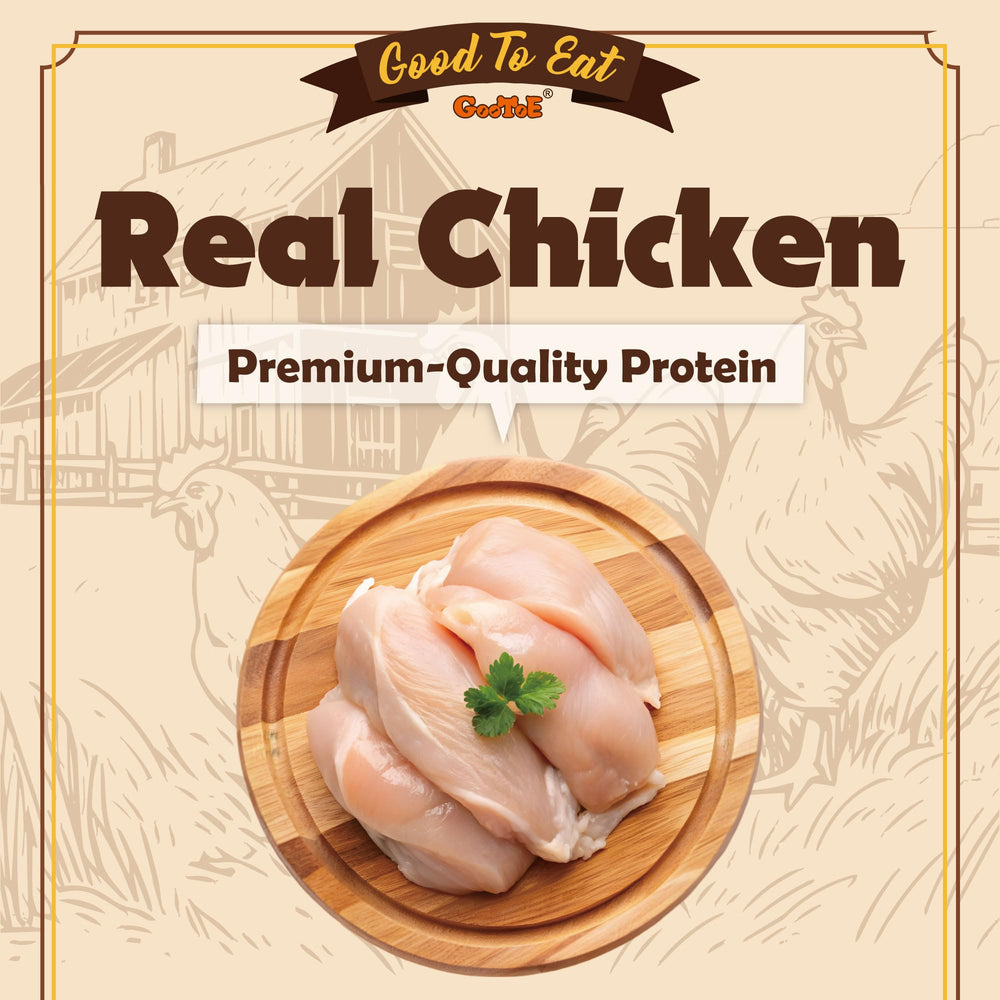 Empaque Gootoe: jerky de pollo para recompensa durante adiestramiento.