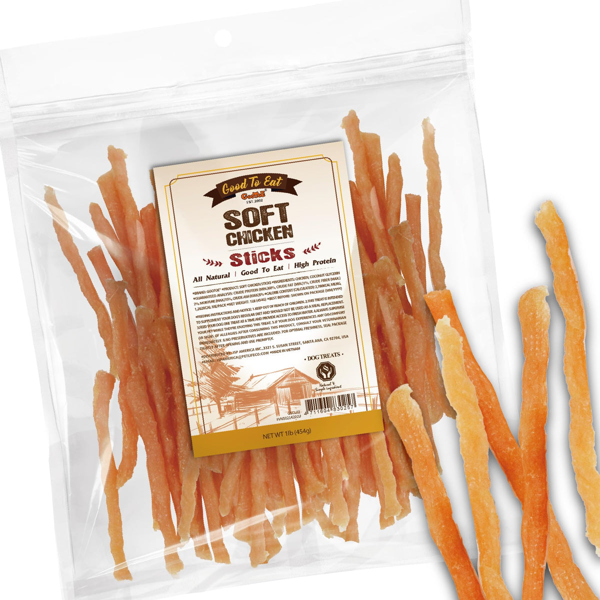 Gootoe golosinas para perros: jerky suave de pollo, ideal como premio durante el entrenamiento.