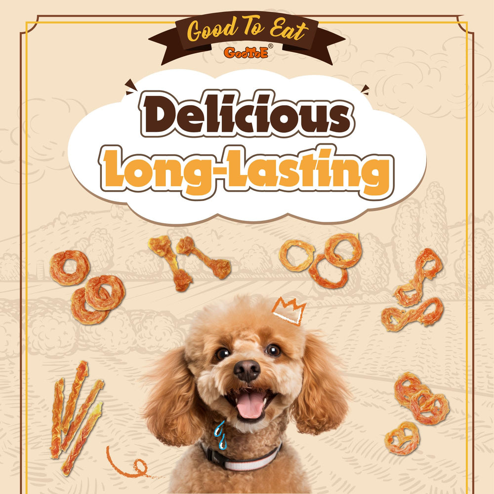 Gootoe tendones de pavo para perros: tiras masticables para juego y snack.