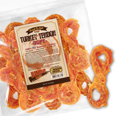 Gootoe tendones de pavo para perros, masticables duraderos para sesiones de juego prolongadas.